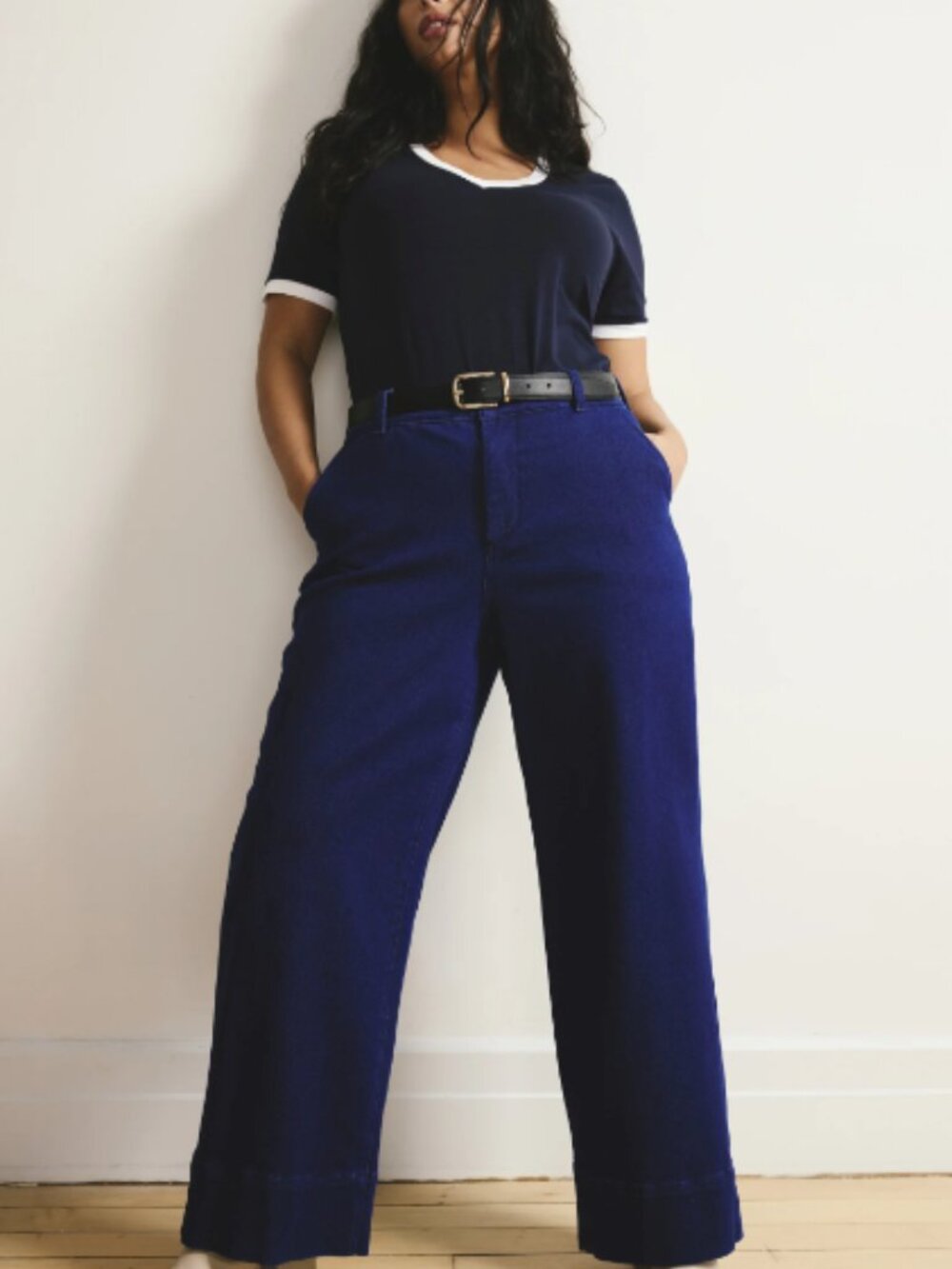 Universal Standard Carol High Rise Wide Leg Super Stretch Jeans Blue Size 18